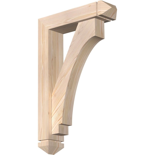 Ekena Millwork Imperial Arts and Crafts Smooth Bracket w/ Offset Brace, Douglas Fir, 5 1/2"W x 22"D x 34"H BKT0604X22X34IMP03SDF - main